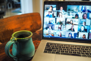 Zoom meeting on a laptop