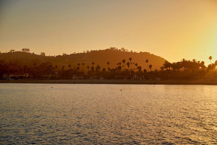 Santa Barbara's beautiful coast line seen from the water