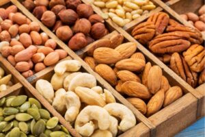 Closeup photo of nuts and seeds